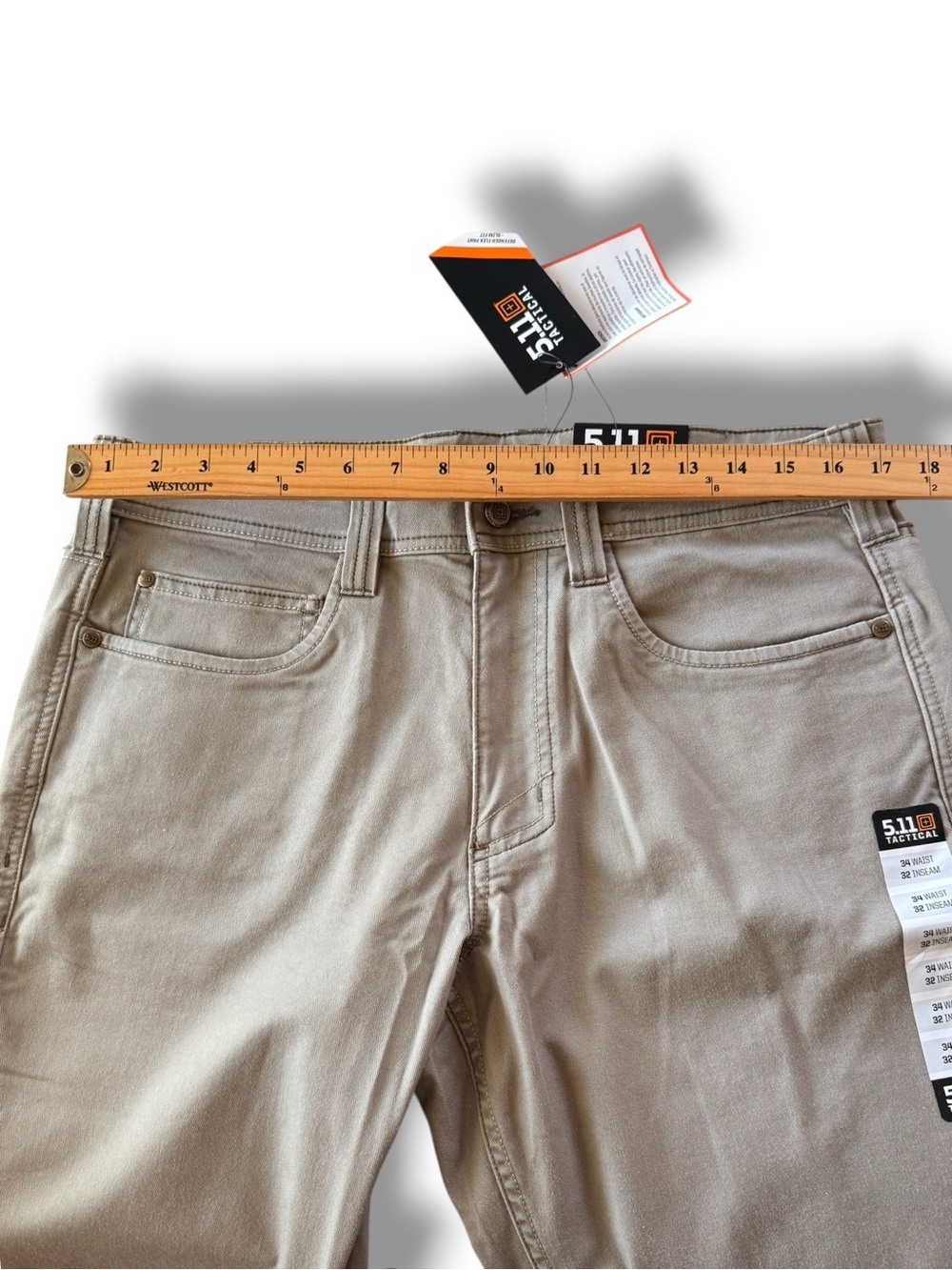5.11 Tactical Defender-Flex Slim Pants 74464 in Stone Size 34X32 NWT - Picture 6 of 9